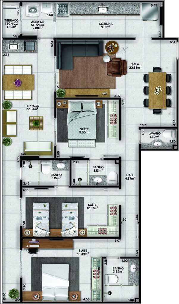Apartamento em Praia Grande, no bairro Canto do Forte