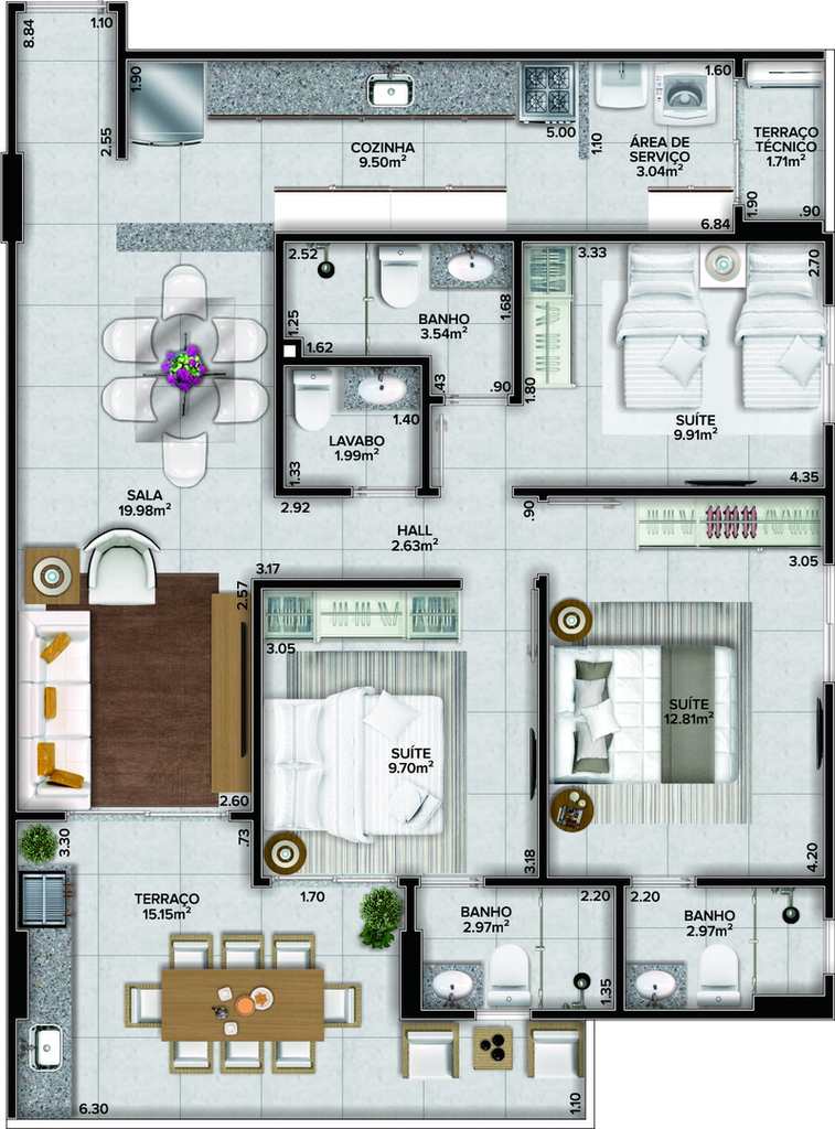 Apartamento em Praia Grande, no bairro Canto do Forte