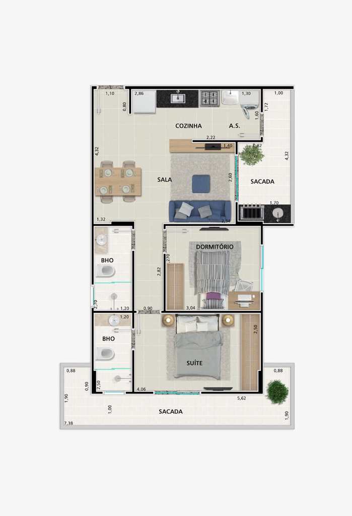Apartamento em Praia Grande, no bairro Guilhermina