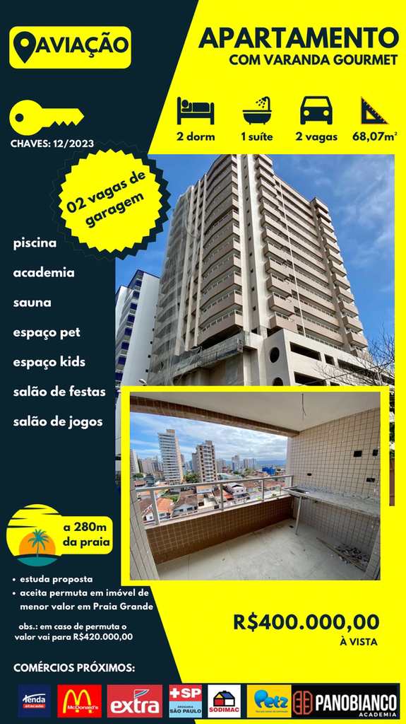 Apartamento em Praia Grande, no bairro Aviação