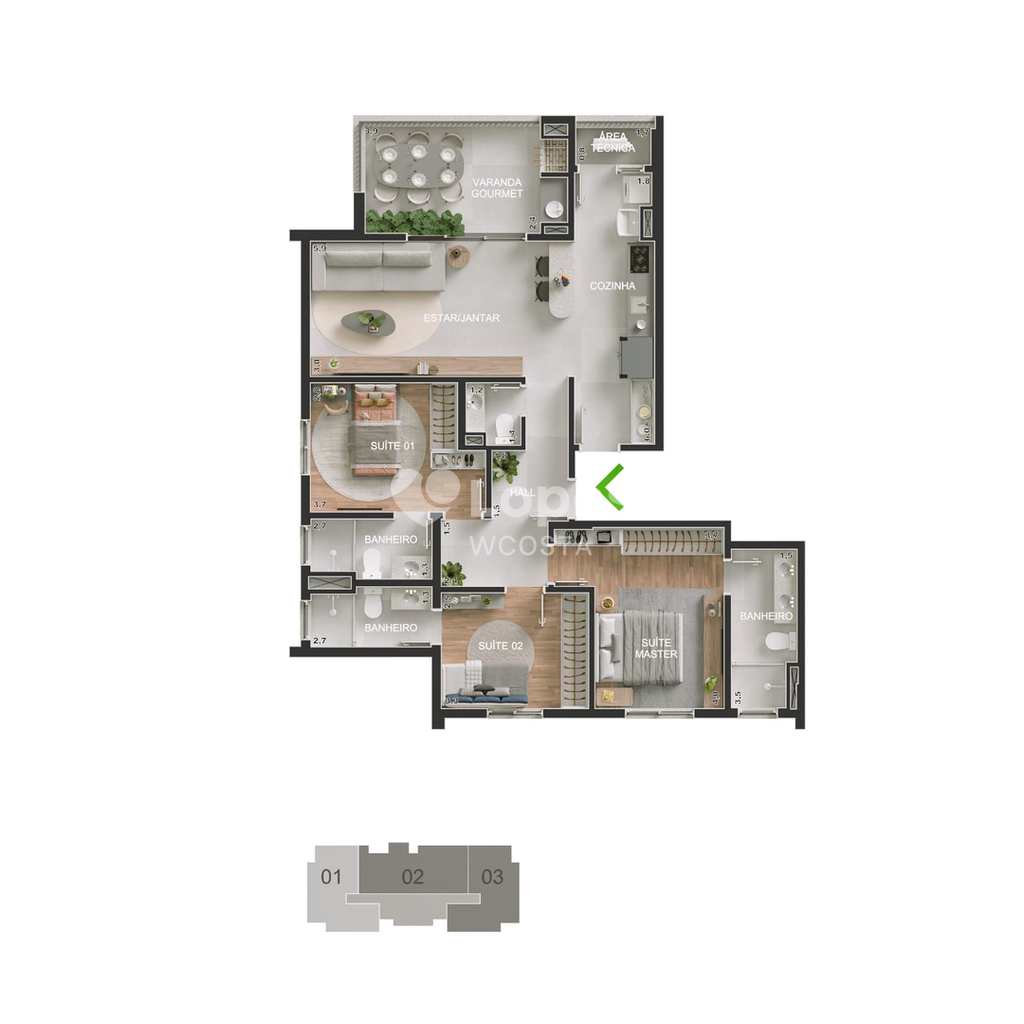 Apartamento em Paulínia, no bairro Santa Terezinha