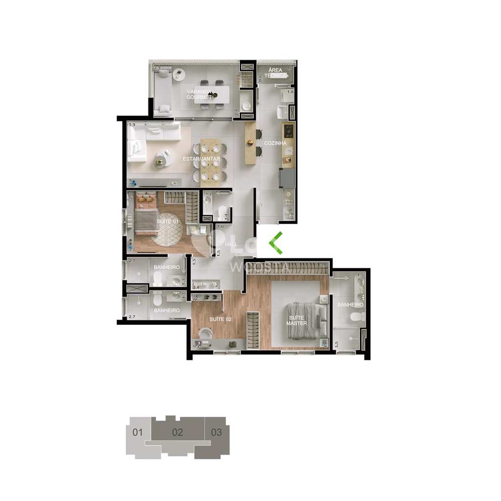 Apartamento em Paulínia, no bairro Santa Terezinha