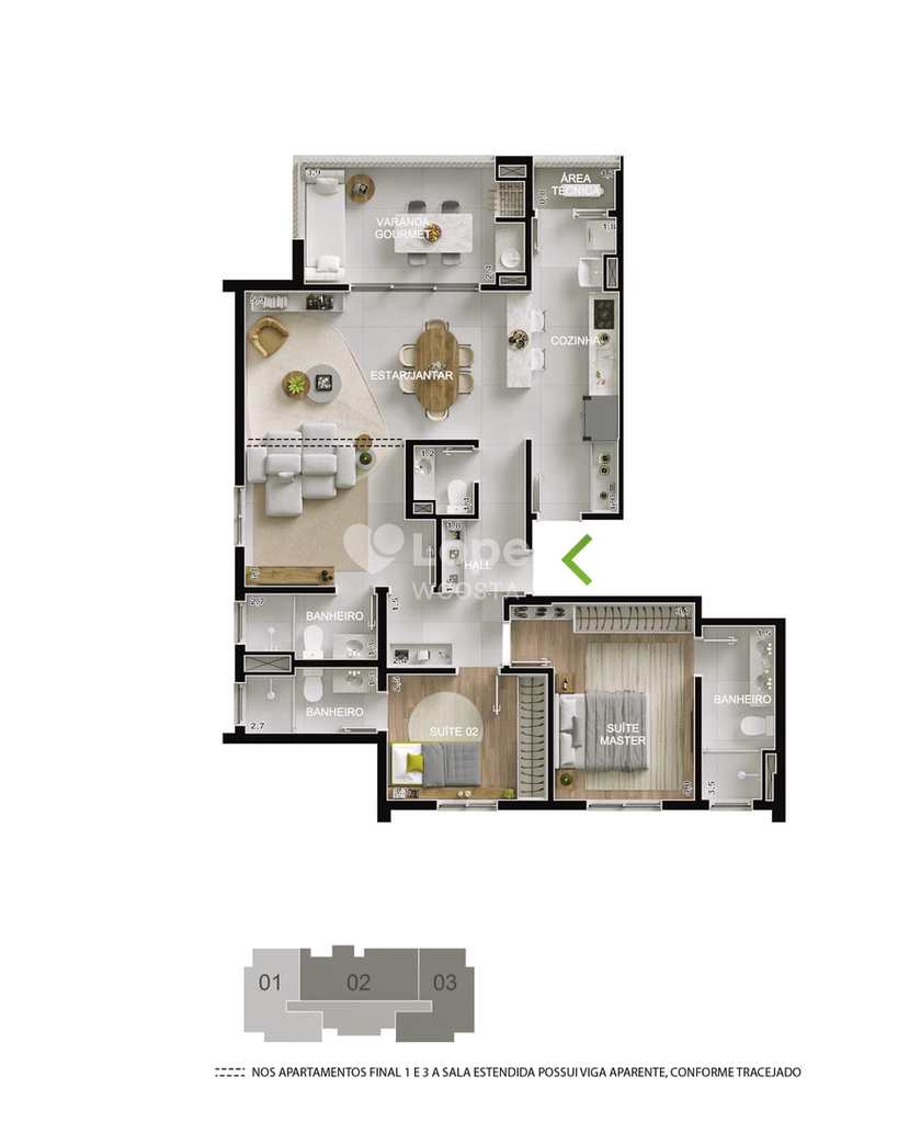 Apartamento em Paulínia, no bairro Santa Terezinha