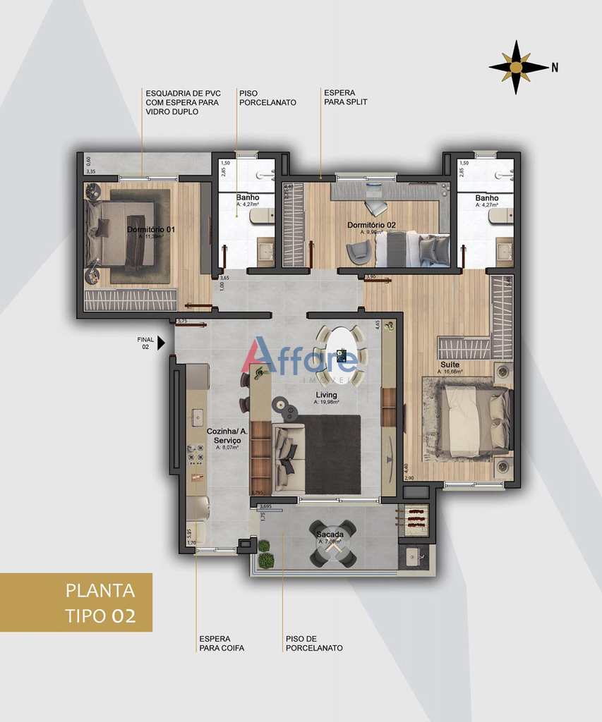 Apartamento em Caxias do Sul, no bairro Cristo Redentor