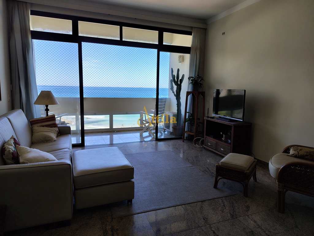 Apto frente praia, 5 dorms., sacada, 2 vagas, Pitagueiras