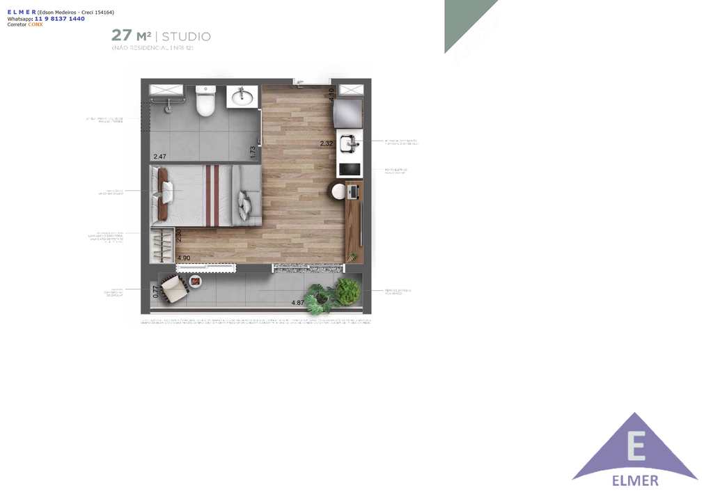 Studio em São Paulo, no bairro Perdizes