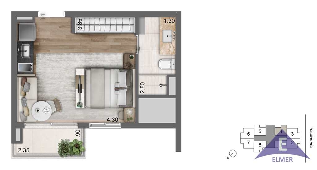 Studio em São Paulo, no bairro Perdizes