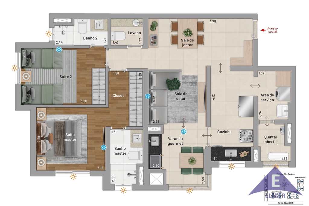 Apartamento em São Caetano do Sul, no bairro Santa Paula