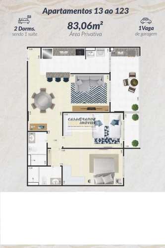 Apartamento, código 7450 em Praia Grande, bairro Flórida