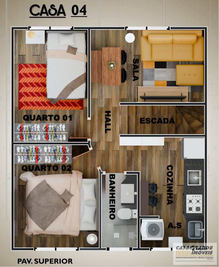 Casa de Condomínio em Praia Grande, no bairro Balneário Maracanã