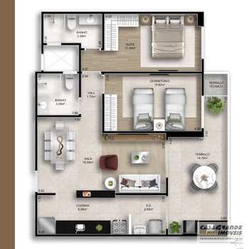 Apartamento em Praia Grande, bairro Aviação