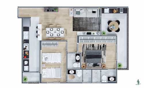 Apartamento, código 1660 em Praia Grande, bairro Mirim