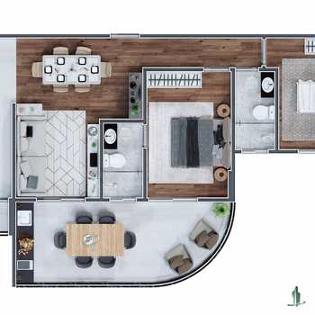 Apartamento em Praia Grande, bairro Mirim