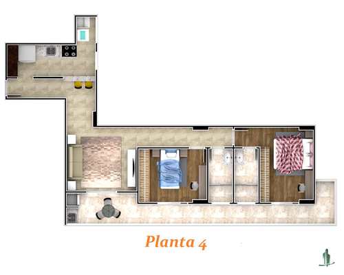 Apartamento, código 19 em Praia Grande, bairro Aviação