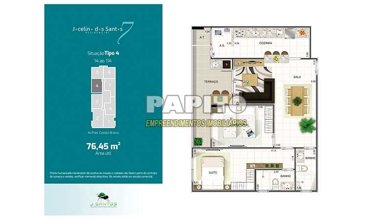 Apartamento em Praia Grande, no bairro Mirim