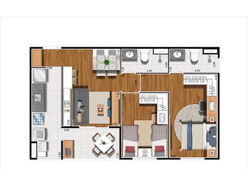 Apartamento, código 23 em Barueri, bairro Vila Londrina Votupoca