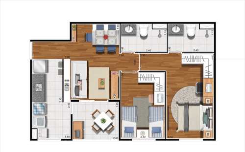 Apartamento, código 26 em Barueri, bairro Vila Londrina Votupoca