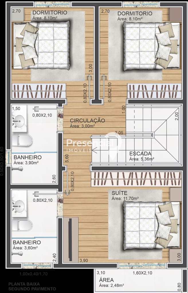 Casa para Venda - Passo Fundo / RS no bairro Santa Maria, 3 dormitórios,  sendo 1 suíte, 3 banheiros, 3 vagas de garagem, área útil 167,00 m²,  terreno 192,00 m²