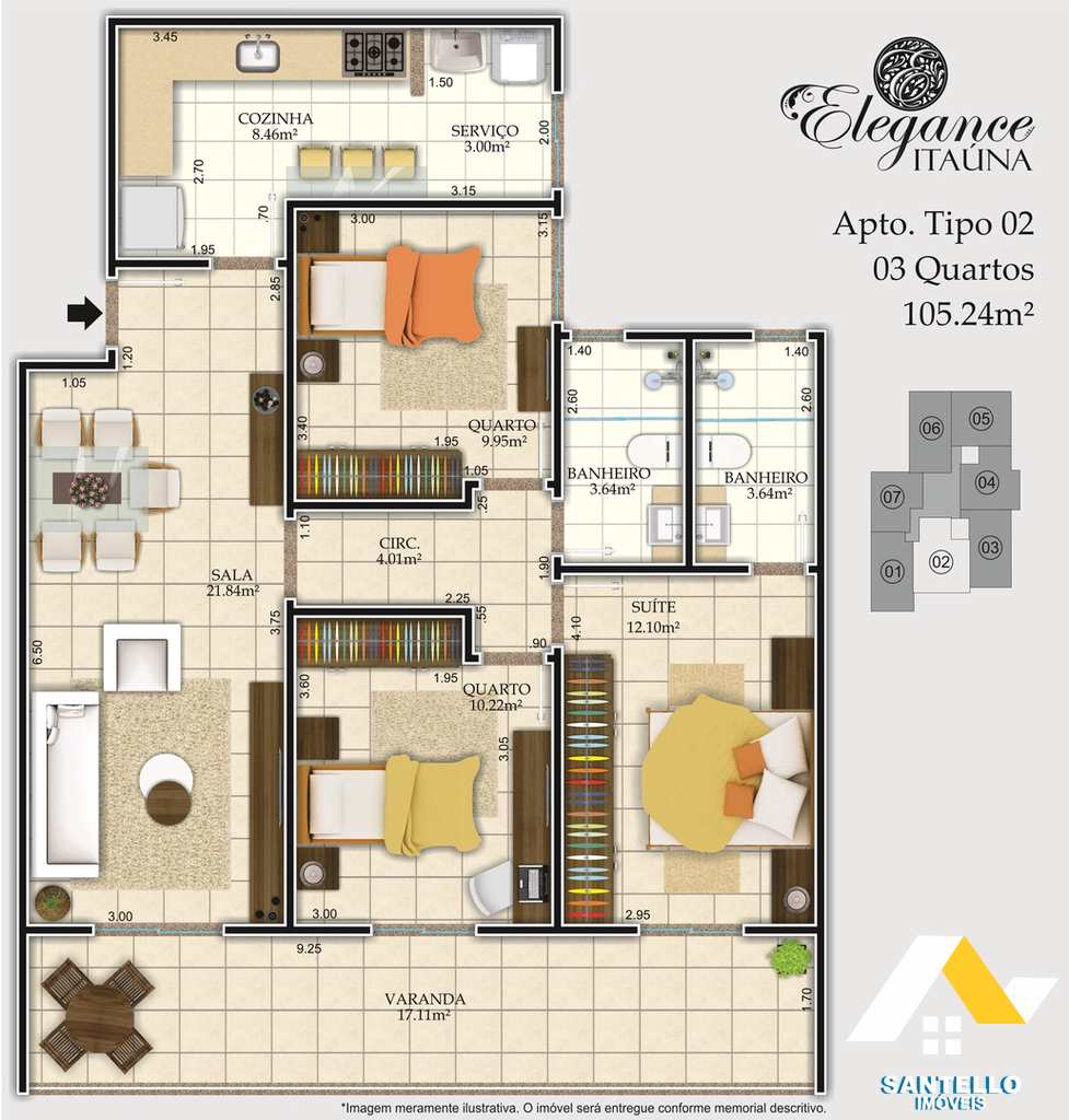 Apartamento em Saquarema, no bairro Itaúna