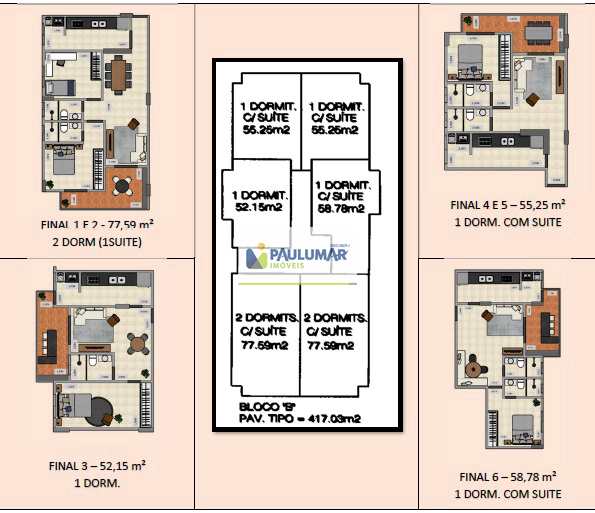 Apartamento à venda com 2 quartos, 77m² - Foto 3