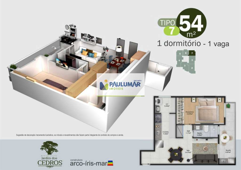 Apartamento à venda com 1 quarto, 51m² - Foto 25