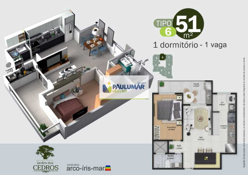 Apartamento à venda com 1 quarto, 51m² - Foto 24