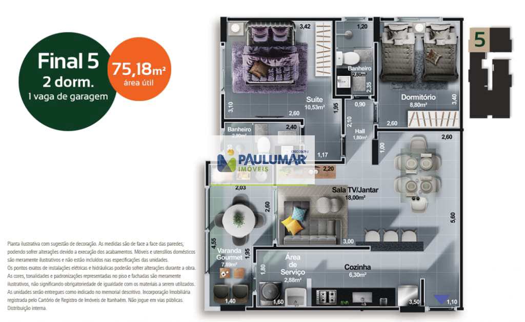 Apartamento à venda com 2 quartos, 75m² - Foto 9