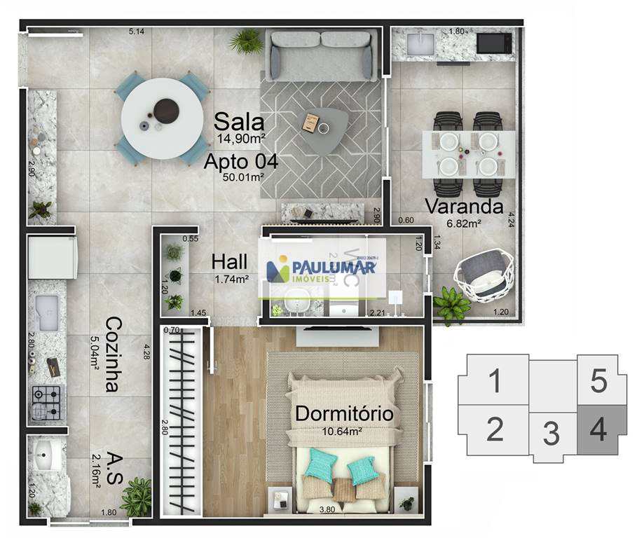 Apartamento à venda com 1 quarto, 50m² - Foto 12