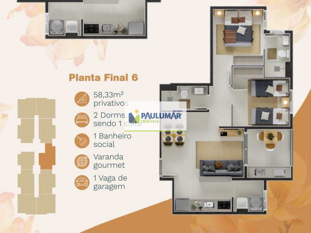 Apartamento à venda com 2 quartos, 58m² - Foto 10