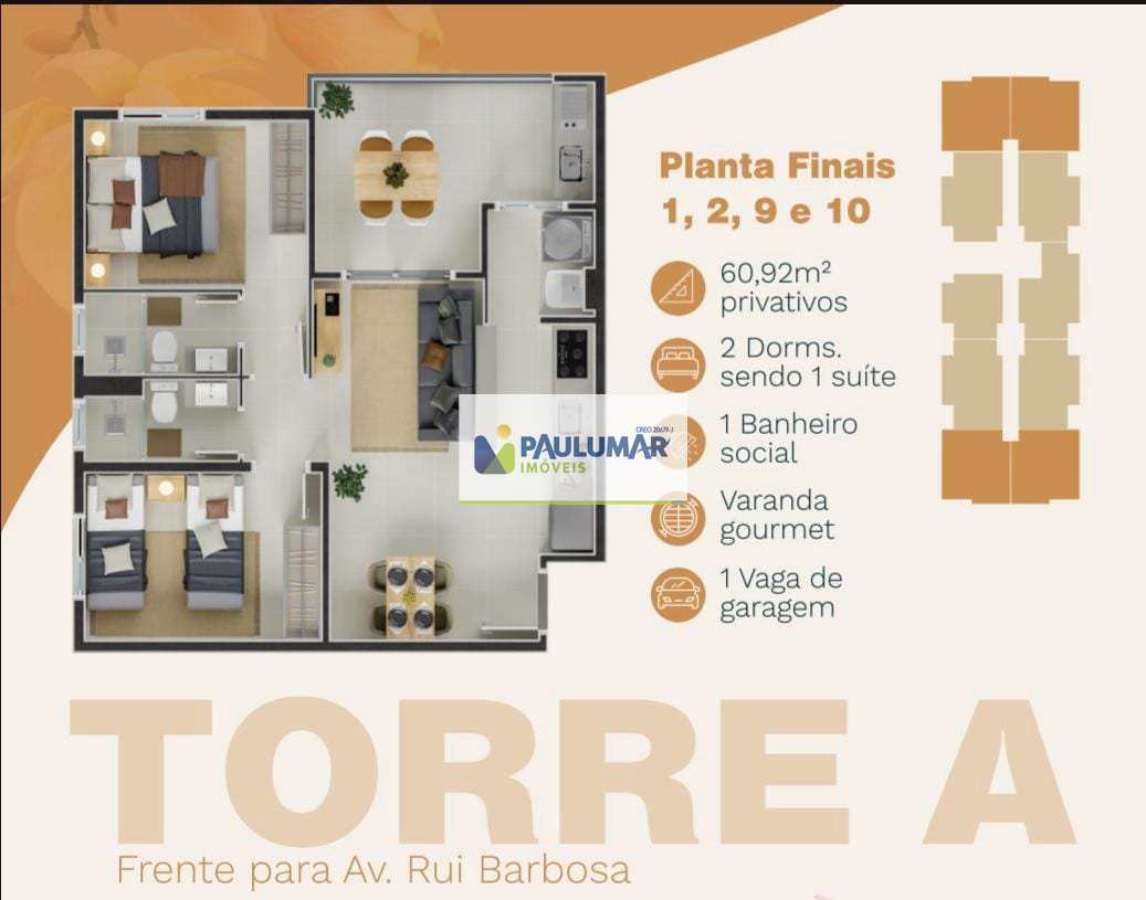 Apartamento à venda com 2 quartos, 61m² - Foto 9