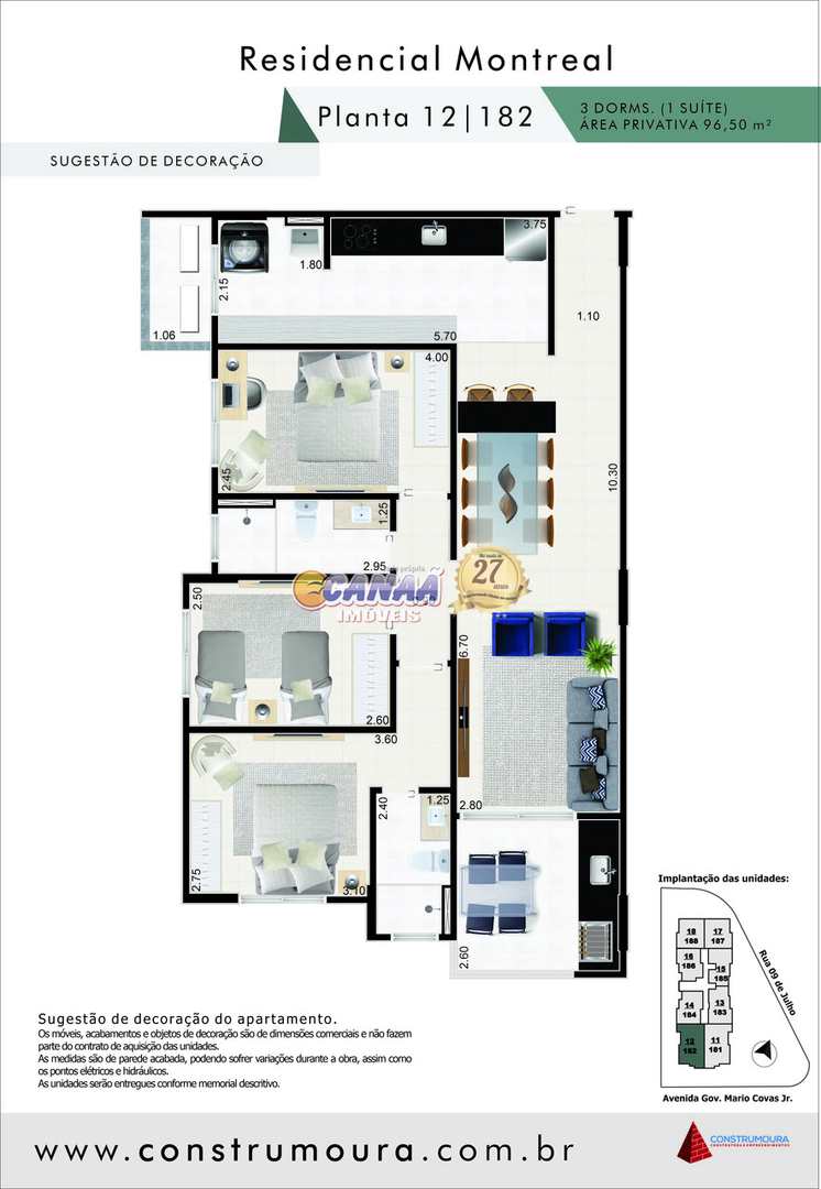 Apartamento com 3 dorms, Jardim Praia Grande, Mongaguá - R$ 637 mil, Cod:  9104