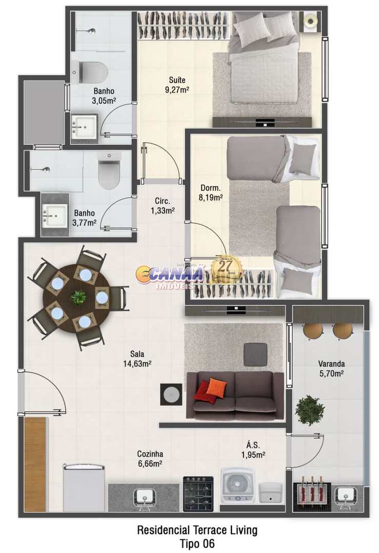 Apartamento à venda com 2 quartos, 62m² - Foto 14