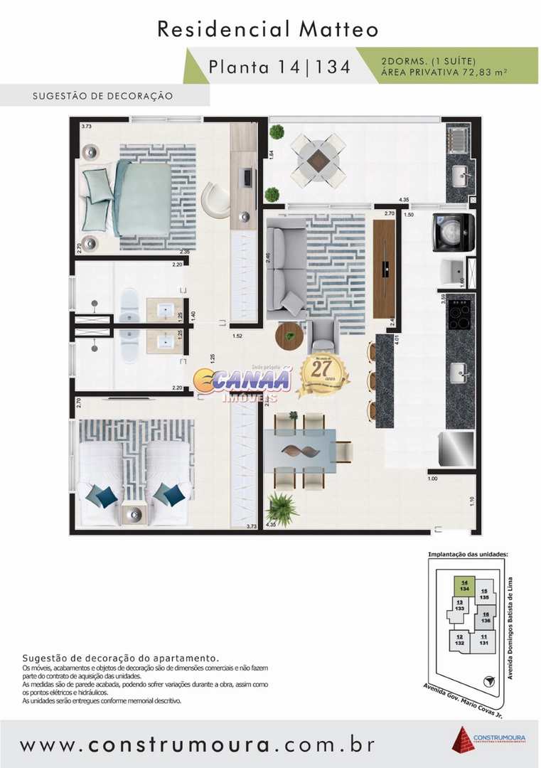 Apartamento à venda com 2 quartos, 72m² - Foto 2