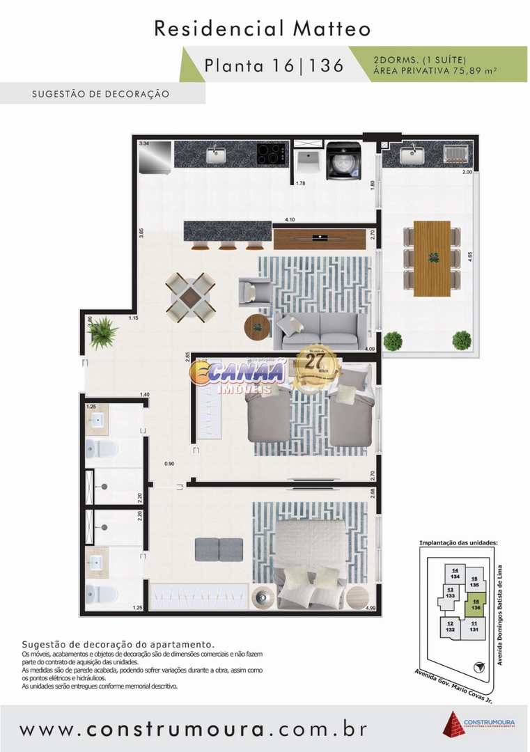 Apartamento à venda com 2 quartos, 75m² - Foto 15