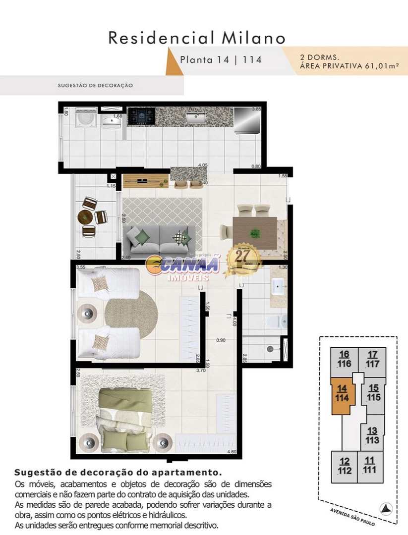 Apartamento à venda com 2 quartos, 61m² - Foto 5