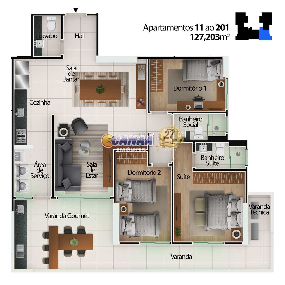 Apartamento à venda com 3 quartos, 127m² - Foto 22