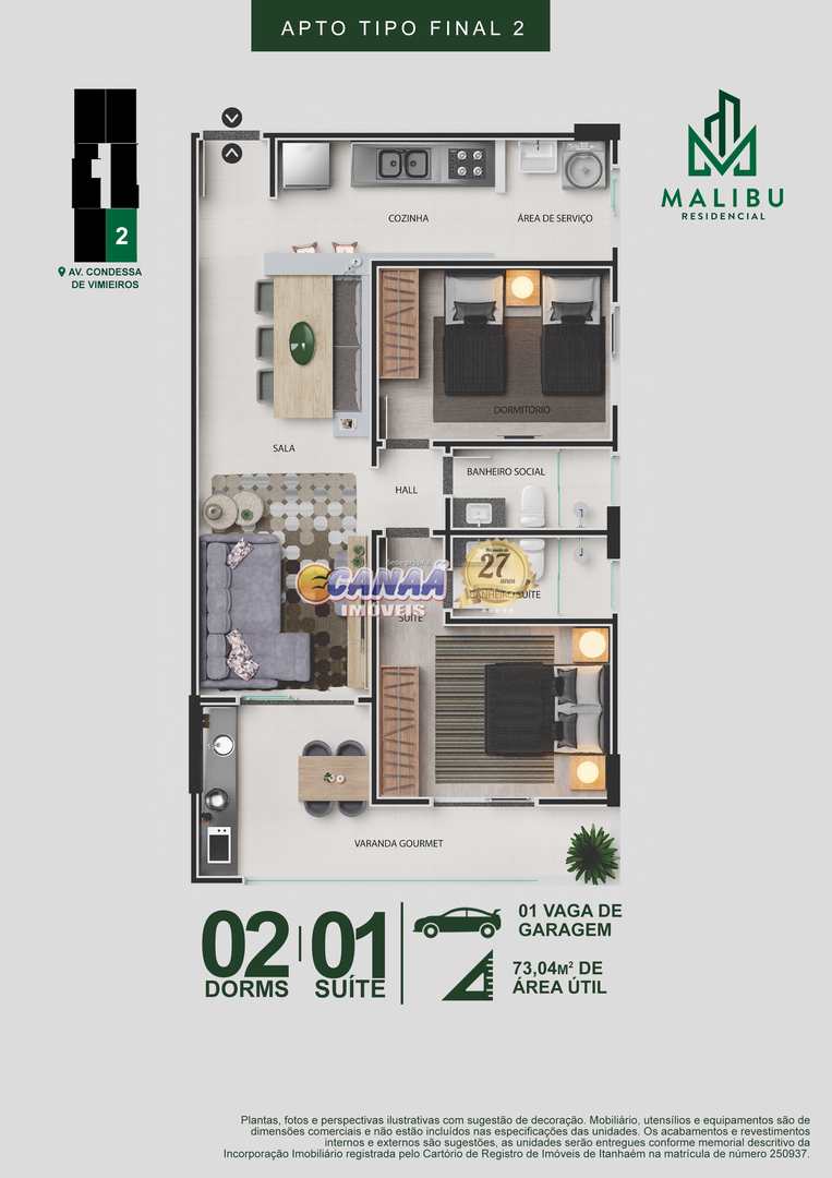 Apartamento à venda com 2 quartos, 73m² - Foto 6