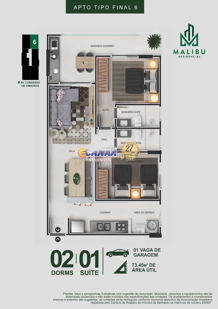 Apartamento à venda com 2 quartos, 73m² - Foto 5