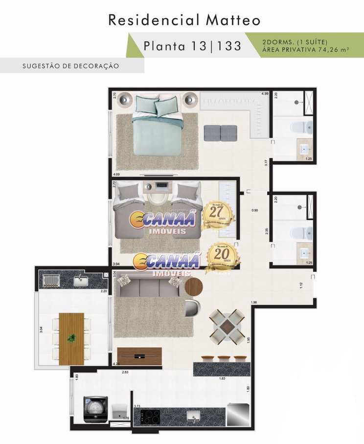 Apartamento à venda com 2 quartos, 74m² - Foto 14