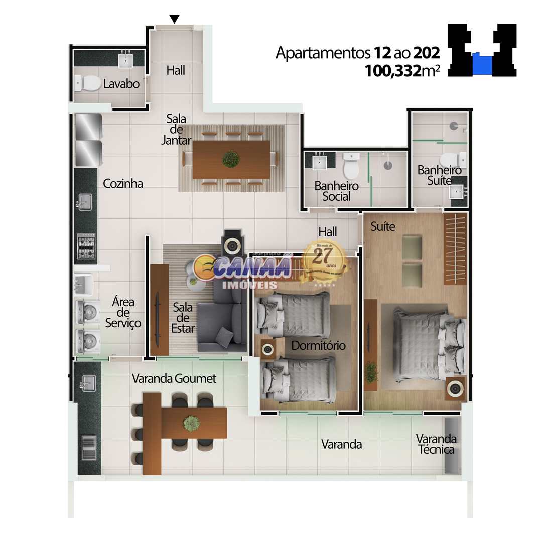 Apartamento à venda com 2 quartos, 100m² - Foto 21