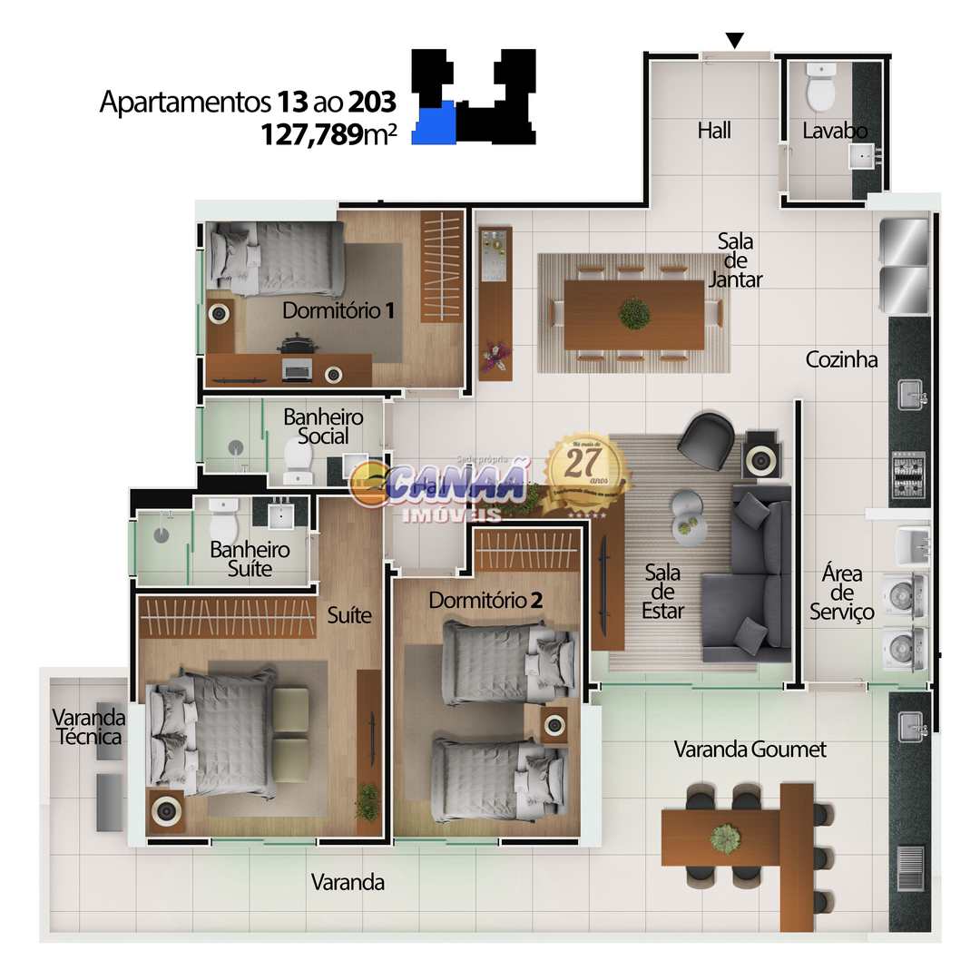 Apartamento à venda com 3 quartos, 127m² - Foto 23