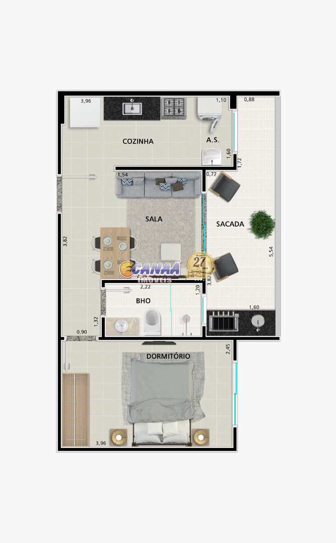 Apartamento à venda com 1 quarto, 40m² - Foto 11