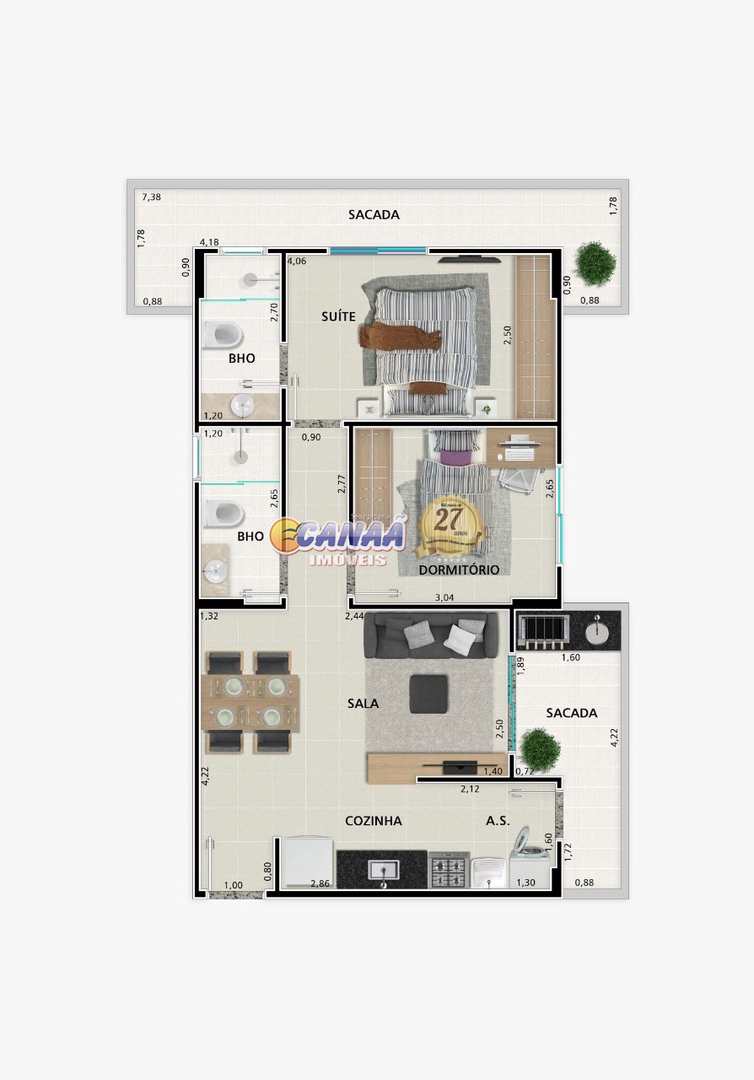 Apartamento à venda com 2 quartos, 69m² - Foto 11