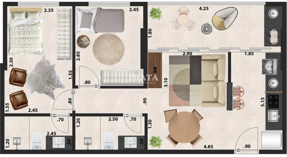 Apartamento à venda com 2 quartos, 55m² - Foto 5