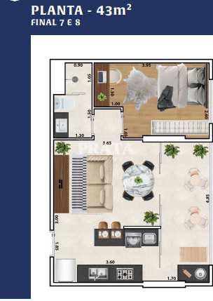 Apartamento à venda com 1 quarto, 43m² - Foto 4