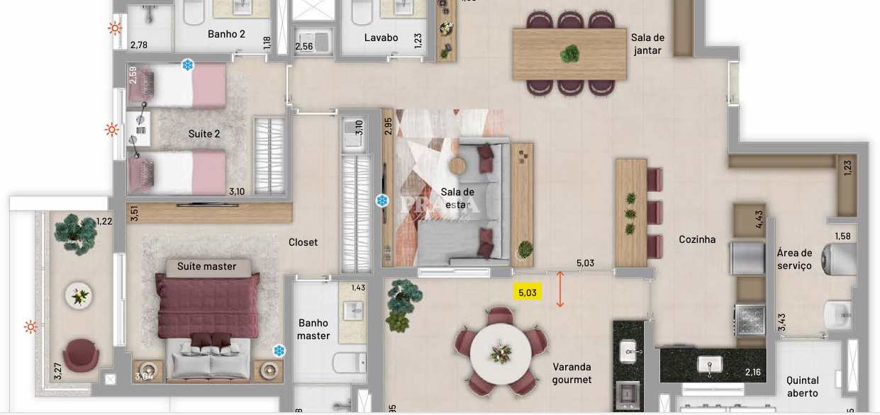 Apartamento à venda com 3 quartos, 96m² - Foto 9