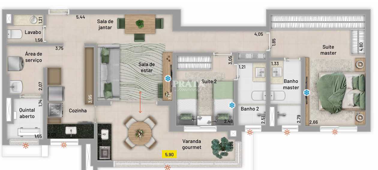 Apartamento à venda com 3 quartos, 96m² - Foto 7