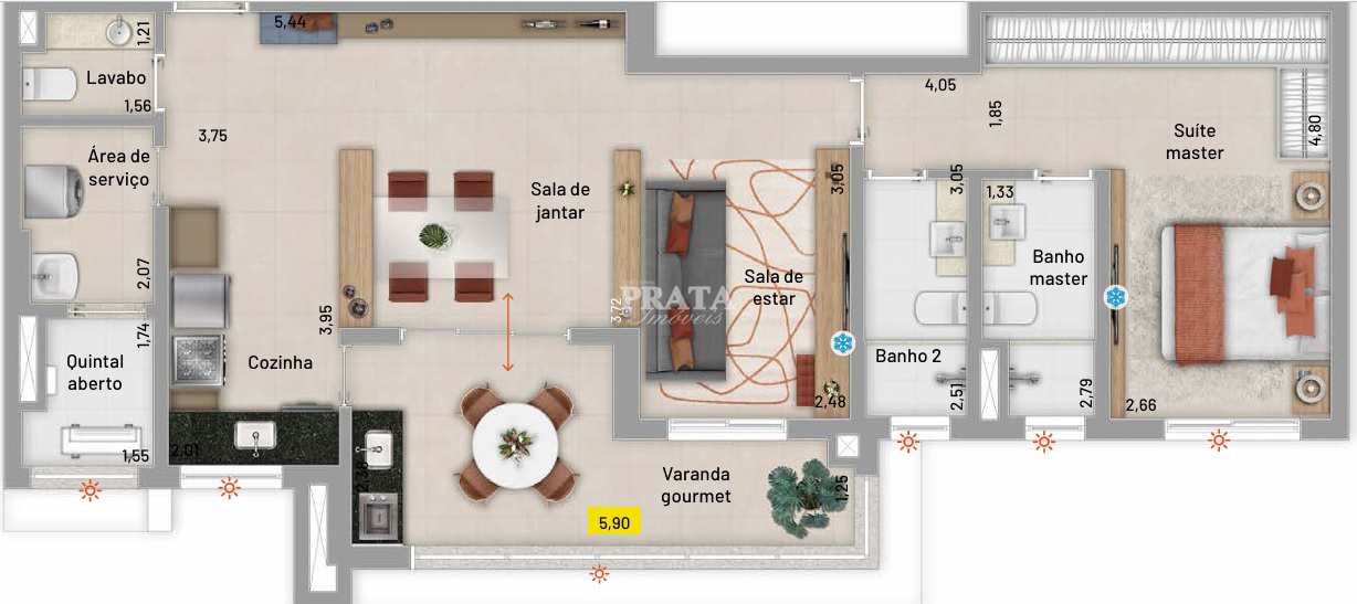 Apartamento à venda com 3 quartos, 96m² - Foto 5