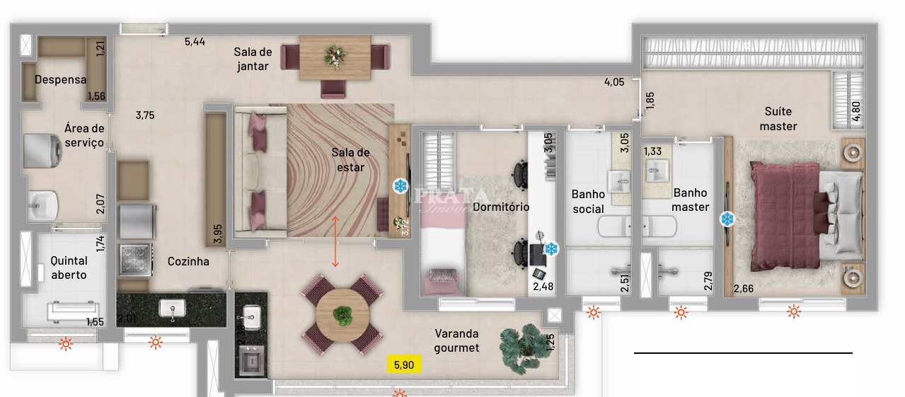 Apartamento à venda com 3 quartos, 96m² - Foto 6