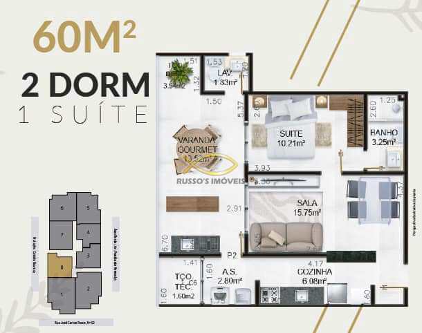 Apartamento à venda com 1 quarto, 62m² - Foto 8